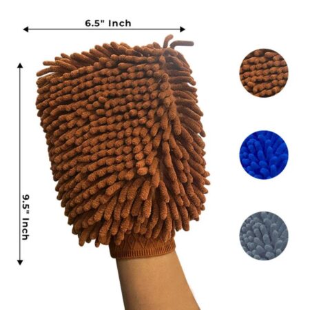 chenille-car-wash-mitt-hand-gloves-brown