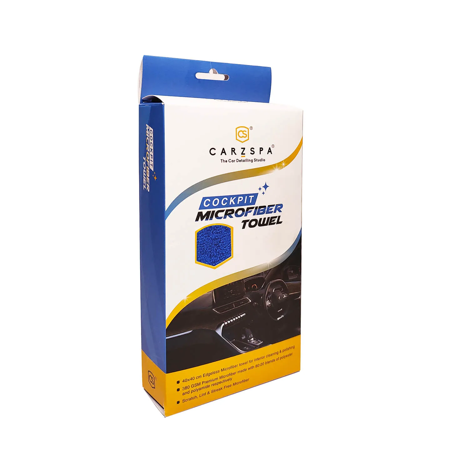 microfiber towel carzspa-cockpit-microfiber-blue-380gsm