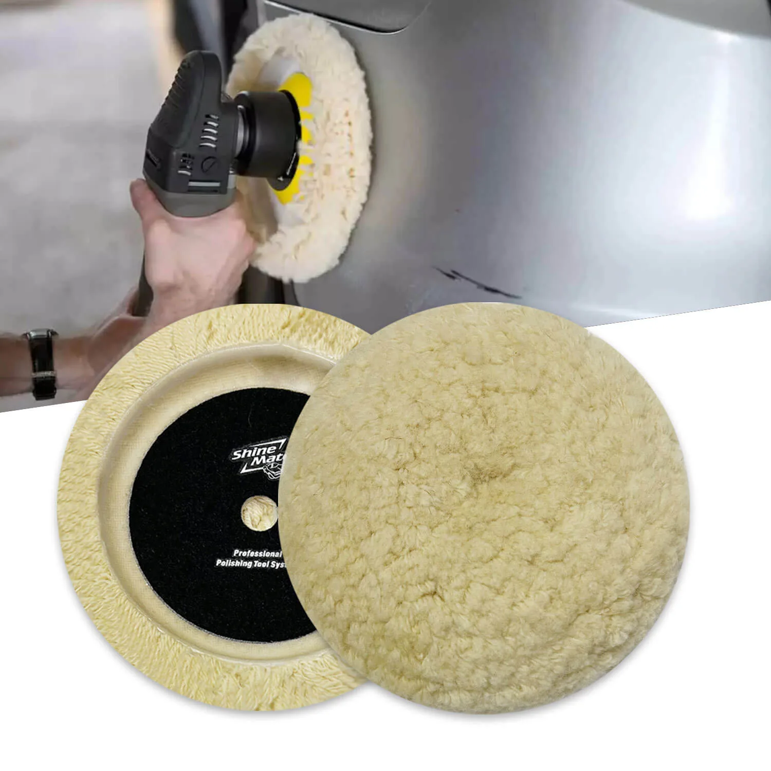 Single Side Wool Pad 7-inch-wool-pads-shinemate