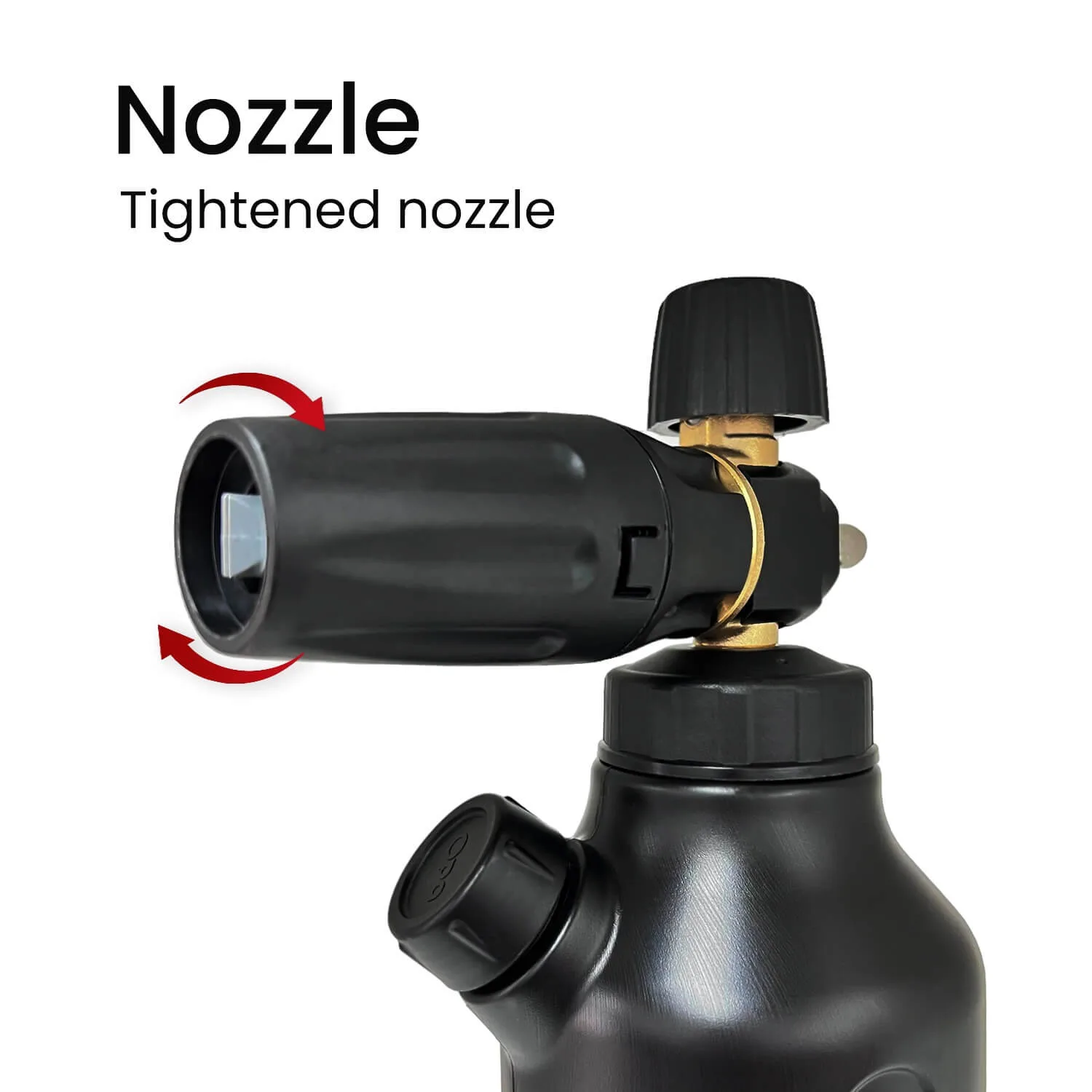 foam cannon foam-cannon-nozzle-tightened-process