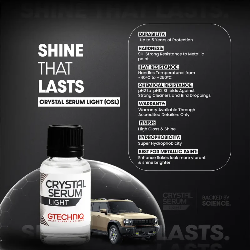 Gtechniq Crystal Serum Light & EXO V5 30ml Combo Kit - 2-Step Professional Ceramic Coating For Cars